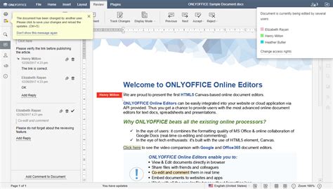 Get things done with or without an internet connection. ONLYOFFICE Document Server, an online office app for ...
