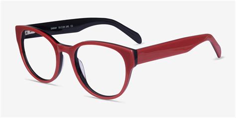 Sarah Round Red Glasses For Women Eyebuydirect