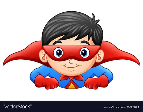 Cartoon Superhero Boy Flying Royalty Free Vector Image