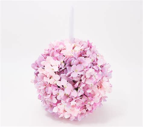 These spheres are covered in faux flowers for a lush, lifelike look that's chic and versatile.<br><br>display them inside to bring a pop of color to any space. Wicker Park 13" Faux Floral Indoor/Outdoor Hydrangea ...