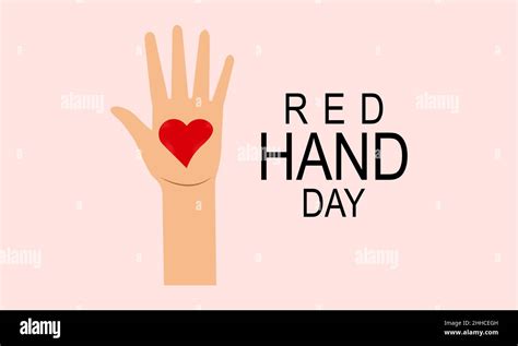 Red Hand Day Vector Template For Banner Card Poster Background