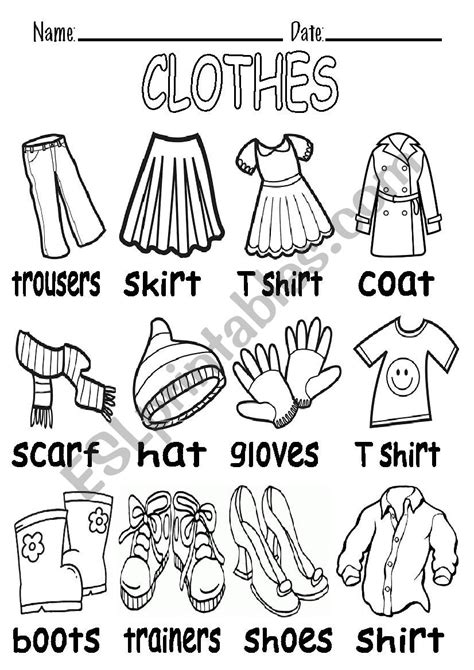 Vocabulary Clothes English Esl Worksheets For Distance Learning And