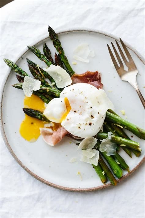 Asparagus With Poached Egg And Prosciutto Downshiftology