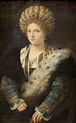 TITIAN: Portrait of Isabella d' Este, 1534-36. oil on canvas, 4'4" x 2 ...