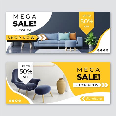 Premium Vector Furniture Sale Banners With Photo