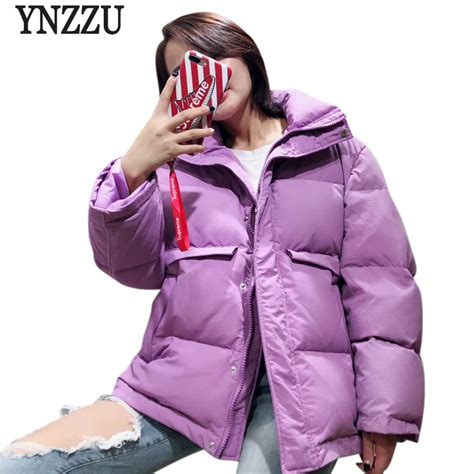 Ynzzu Korean 2018 Winter Bread Jacket Women Casual 90 White Duck Down