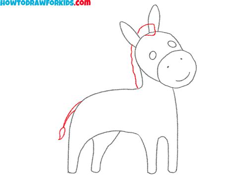 How To Draw A Donkey Easy Drawing Tutorial For Kids