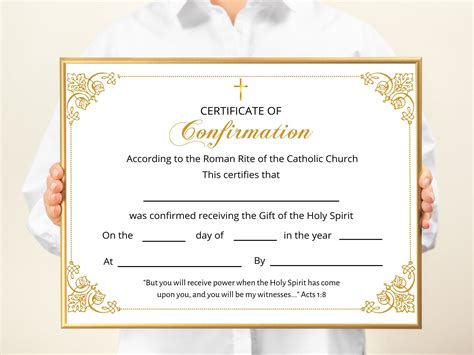 Catholic Confirmation Certificate