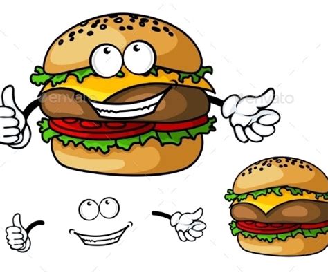 Cartoon Cheeseburger By Vectortradition Graphicriver