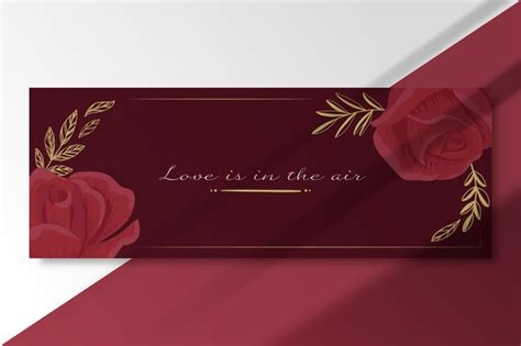 Free Vector Elegant Love Card Template With Roses