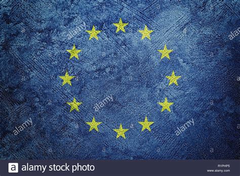 Grunge Europe Union Flag Eu Flag With Grunge Texture Stock Photo Alamy