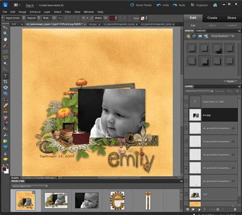 Digital Scrapbooking Studio Saving A Layout Photoshop Elements