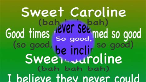Sweet Caroline With Lyrics Youtube
