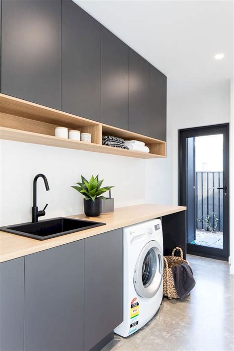 Classy Laundry Room Update Showing Off Minimalist And Modern Interior