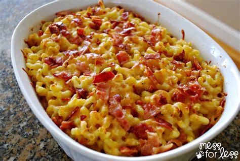 Maybe you're eating mac 'n' cheese out of a box right now. Quick and Easy Meals - Bacon Mac and Cheese - Mess for Less