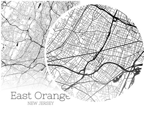 East Orange Map Instant Download East Orange New Jersey City Etsy
