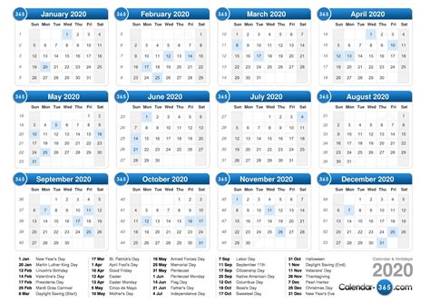 Take 2020 Calendar Number Of Monday Through Friday Days By Month