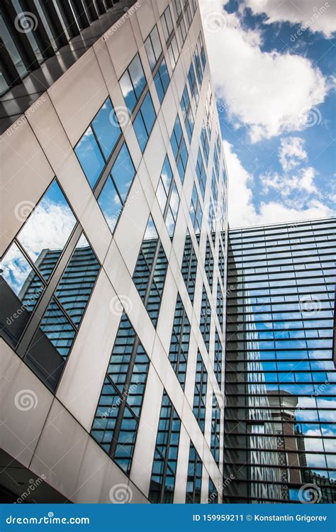 Structural Glass Wall Of Modern Industrial Or Office Building Exterior