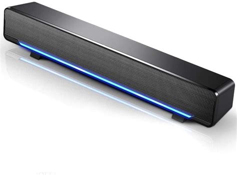 Soundbar Wired Computer Speaker Usb Powered With Breathing Led Light