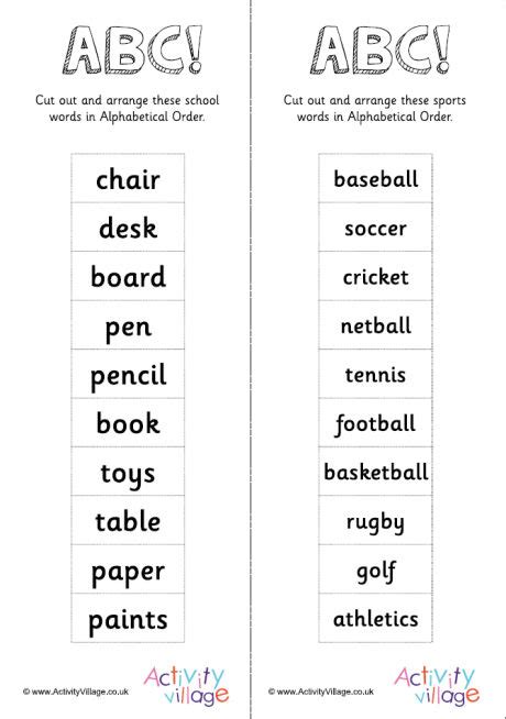 With word for the web you can create numbered and bulleted lists, but you can't sort lists alphabetically. Alphabetical Order - 10 Classroom Words