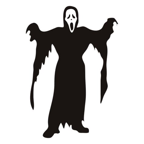 Scary Ghost Horror Face Silhouette Vector For Carving