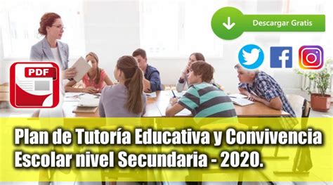 Plan De Tutoría Educativa Y Convivencia Escolar Nivel Secundaria 2020