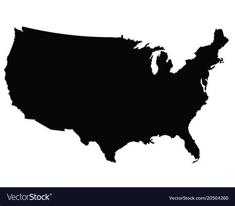 Usa Map Outline Royalty Free Vector Image Vectorstock
