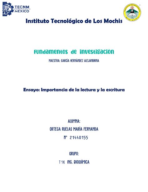 Ensayo Sobre La Importancia De La Lectura Y Escritura En Los