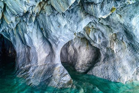 Marble Caves Of Lake General Carrera Chile Stock Image Image Of