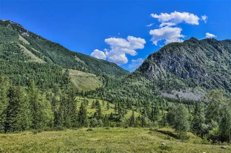 Picturesque Summer Mountain Landscape At Sunny Day Altai Mountains