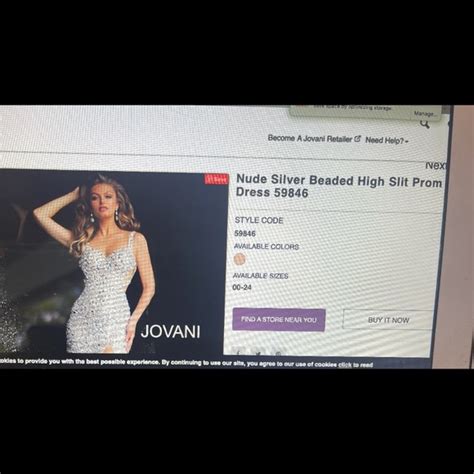 Jovani Dresses Jovani Nude Silver Beaded High Slit Prom Dress 59846