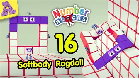 Numberblocks Sneezed 16 Softbody Plunges Like Jelly Soothing Youtube