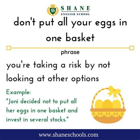 Dont Put All Your Eggs In One Basket Youre Taking A Risk By Not