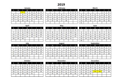 Excel 12 Month Calendar Template