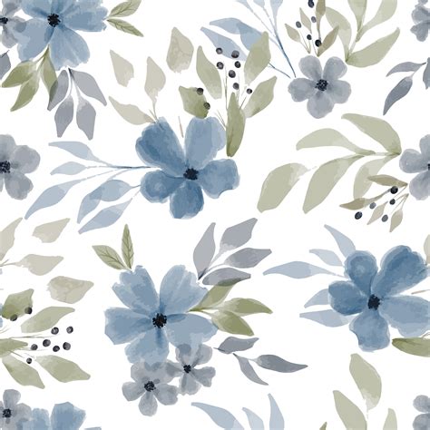 Blue Watercolor Flower Pattern Best Flower Site