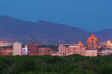 Albuquerque Skyline At Dusk Photograph By Davel5957 Fine Art America