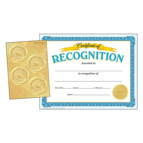 Recognition Certificates And Congratulations Seals