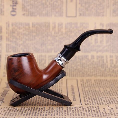 Resin Herb Smoking Pipe Filter Core Detachable Bent Tobacco Hammer Pipe