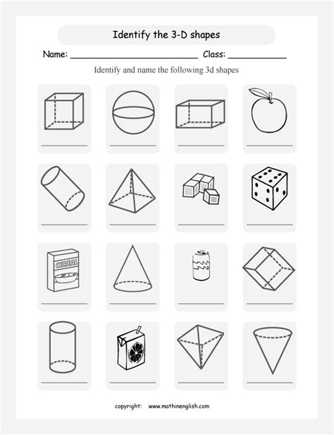 Know Your 3d Shapes And Name Them This Worksheet Has Cones Spheres