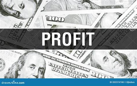 Profit Text Concept Closeup American Dollars Cash Money3d Rendering