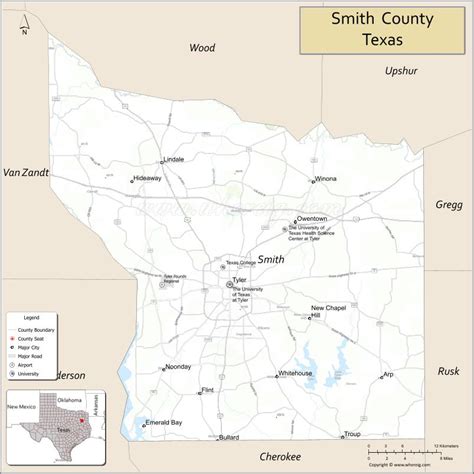 Smith County Map Texas Where Is Located Cities Population