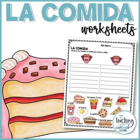 La Comida Spanish Food Vocabulary Worksheets Classful