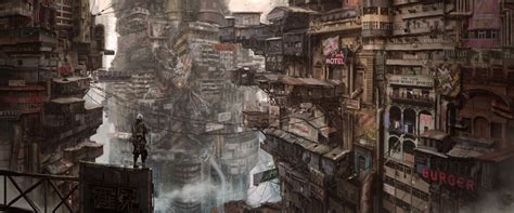 Urban Slum Concept Art Dystopian Art Sci Fi Concept Art Kowloon