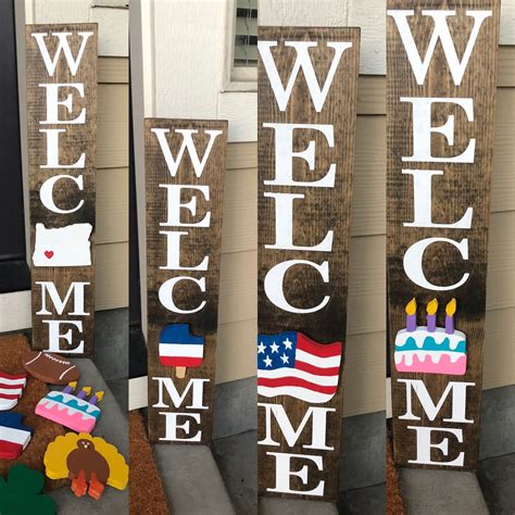 Welcome Front Porch Sign with Interchangeable Designs ...