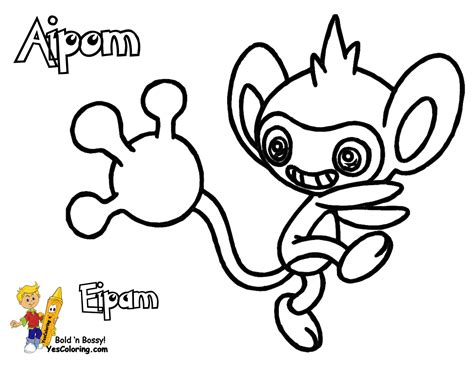 ️pokemon Aipom Coloring Pages Free Download