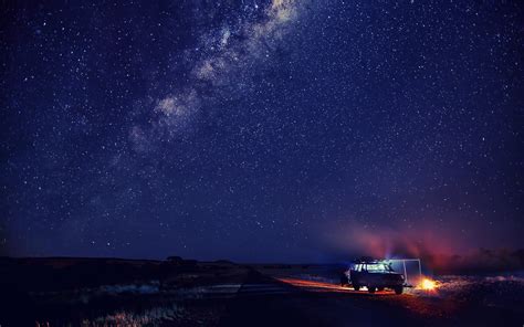 stars, Space, Galaxy, Milky Way, Cabin, Night sky, Campfire HD ...