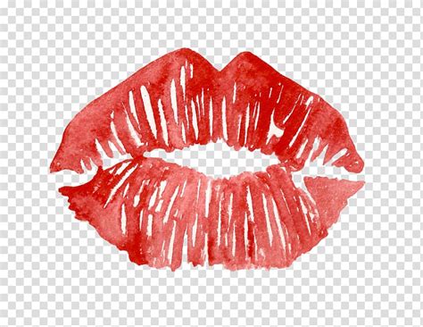 Kiss Mark Illustration Lip Watercolor Painting Drawing Lips