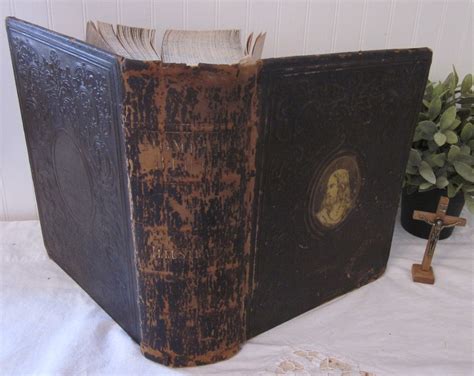 Antique 1856 Bible The Illustrated Domestic Bible Rev Ingram Etsy
