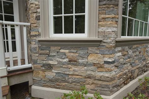 European Style Home With Natural Thin Stacked Stone Stoneyard