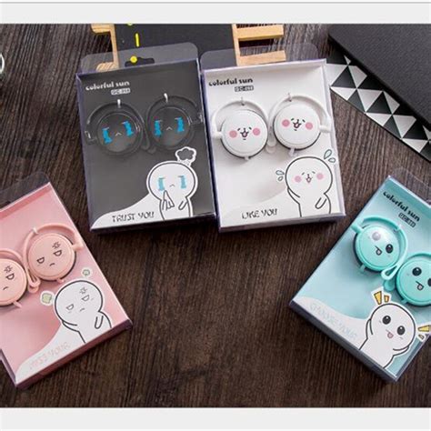 Expression Cartoon Earphones Cute 35 Mm Stereo In Ear Headset For